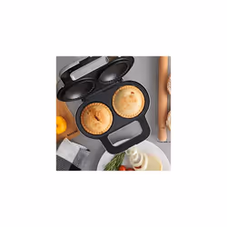EK4082 Double Pie Maker, XL Twin Deep-Fill Pie Machine, Non-Stick & Crimp-Edged Cooking Plates, 3-5 Minute Pre-Heat Time, Locking Latch, Makes 9cm