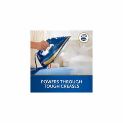 SuperSteam Steam Iron | 2600W | Ceramic Soleplate | 190g Steam Shot | 300ml Water Tank | Navy and Polished Brass [VIN413]