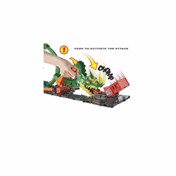 Track Set with 1:64 Scale Toy Firetruck, City Fire Station with Dragon Nemesis and Track Play, Dragon Drive Firefight, HDP03