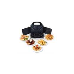 Salter EK2143 Deep Fill 3-in-1 Snack Maker, Interchangeable Non-Stick Cooking Plates, Panini Press & Griddle, Waffle Iron, Toastie Sandwich Toaster,
