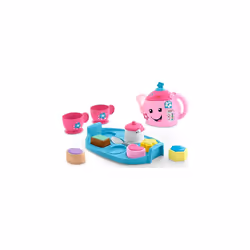Laugh & Learn Toddler Learning Toy Sweet Manners Tea Set with Smart Stages for Pretend Play Ages 18+ Months, DYM76