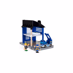 World Police Station for Kids Age 3 Years Up - Compatible with all BRIO Railway Train Sets & Accessories