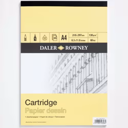 Daler-Rowney 403010400 A4 130 GSM Smooth Series A Gummed Sketchpad (Pack of 25 Sheets)