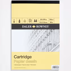 Daler-Rowney 403010400 A4 130 GSM Smooth Series A Gummed Sketchpad (Pack of 25 Sheets)