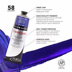 Daler-Rowney Georgian Oil Paint, Aluminium Tube, 7.61oz - 225 ml, Prussian Blue