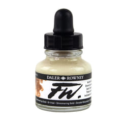 Daler Rowney FW Acrylic Ink Bottle Shimmering Gold - Versatile Acrylic Drawing Ink for Artists and Students - Permanent Calligraphy Ink - Archival Ink