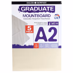 Daler Rowney A2 Graduate Mount Board Pack of 5 Ivory