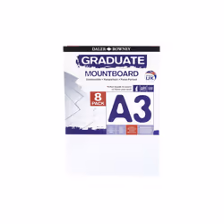 Daler Rowney A3 Graduate Mount Board Pack of 8 Ice White