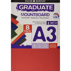 Daler Rowney 329308900 Assorted A3 Graduate Mountboard (Pack of 8)