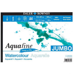 Daler Rowney - Jumbo Aquafine Smooth Watercolour Sketchbook - 300gsm - 50 Pages - A4 Landscape - Made in England
