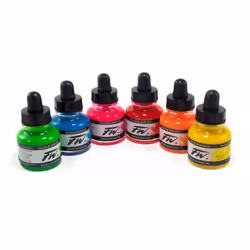 Daler-Rowney FW Acrylic Ink Bottle 6-color Neon Set - Acrylic Set of D