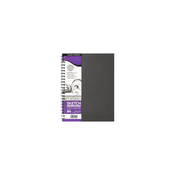 Daler-Rowney Simply Medium Grain 100 gsm A4 Hardback Spiral Bound Sketchbook, 54 Soft White Sheets, Ideal for Professional Artists and Students