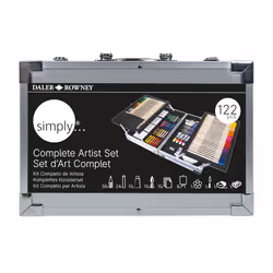 Daler Rowney Simply Complete 122-Piece Art Painting & Drawing Set with Acrylic Pastels Sketching Pencils Watercolour Pain ...