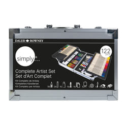 Daler Rowney Simply Complete 122-Piece Art Painting & Drawing Set with Acrylic  Pastels  Sketching Pencils  Watercolour  Painting Pads  Brushes and mo