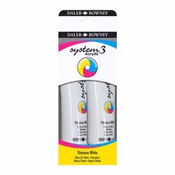 Daler Rowney System 3 Acrylic Titanium White Set 2 x 150 ml