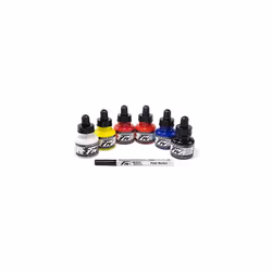 Daler-Rowney FW Primary Ink Set, 6 x 29.5ml Bottles & 1 FW Mixed Media Marker, Acrylic Based Ink, Assorted Colours, Ideal for ...