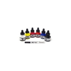 Daler-Rowney FW Primary Ink Set, 6 x 29.5ml Bottles & 1 FW Mixed Media Marker, Acrylic Based Ink, Assorted Colours, Ideal for Professional Artists &