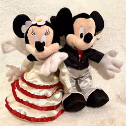 Mickey Minnie Mouse wedding soft plush doll set 9 New