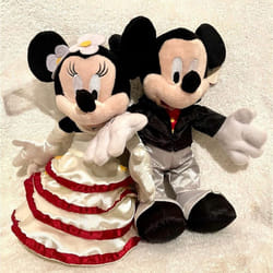 Mickey Minnie Mouse wedding soft plush doll set 9 New