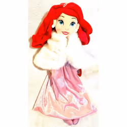 Little Mermaid Ariel soft plush doll toy in winter holiday jacket new