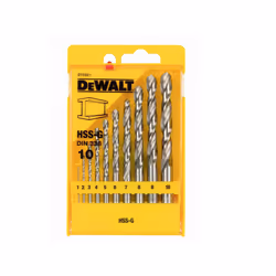 Dewalt HSS-G DIN 338 Jobber Metal Drill Bit Sets, 10 Pieces (DT5921)