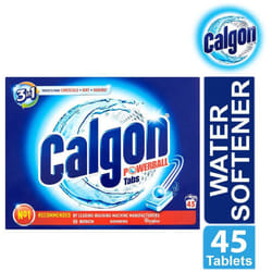 Calgon 3 in 1 Powerball Tabs Water Softener 45 Tablets Limescale Protection