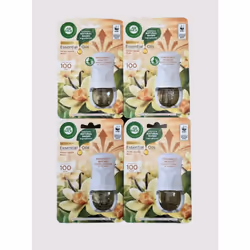 4 x Air Wick Scented Oil Plug Diffuser & Refill White Vanilla Bean 19ml
