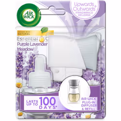 AirWick Essential Oils Air Freshener, Electrical Plug in Kit Gadget and Refill, Purple Lavender Meadow, Single unit, Lasts To ...