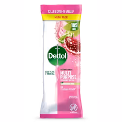 Dettol Multi Purpose Cleaning Wipes Pomegranate (Pack 105) - 3244472