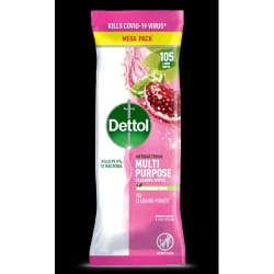 Dettol Multi Purpose Cleaning Wipes Pomegranate (Pack 105) - 3244472