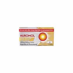 Nuromol Pain Relief Tablets, Paracetemol and Ibuprofen, Pack Of 12