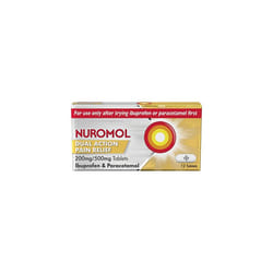 Nuromol Pain Relief Tablets, Paracetemol and Ibuprofen, Pack Of 12
