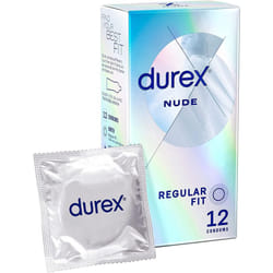 Nude, Condoms, Regular Fit, 12s, Ultra Thin, Designed To Feel It All, With Silicone Lube