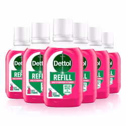 Refill Multi Surface Spray, Pomegranate, Multipack of 6 X 50ml, Total 300ml, Makes 750ml Per Refill, Antibacterial Surface Cl ...