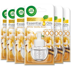 Air Wick Electrical Plug In Refills, White Vanilla Bean, 19ml Refill x 6 (Total 6 Refills)
