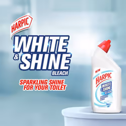 White & Shine Toilet Bleach Gel, Original Scent, Pack 12 x 750 ml, Kills 99.9% of Bacteria, Toilet Cleaner