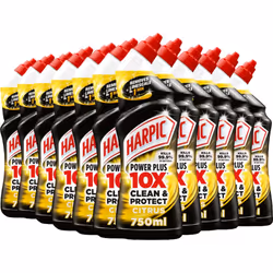 Powerplus Toilet Cleaning Gel, Citrus Fresh, Pack 12 x 750 ml, Removes Limescale, Kills 99.9% of Bacteria, Powerful Deep Clea ...