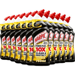 Powerplus Toilet Cleaning Gel, Citrus Fresh, Pack 12 x 750 ml, Removes Limescale, Kills 99.9% of Bacteria, Powerful Deep Clean Toilet Cleaner, toilet
