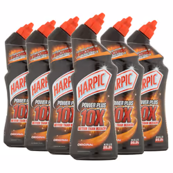 Harpic Power Plus Powerful Toilet Cleaner Removes Limescale 6 x 750ml