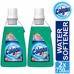 2 x Calgon 3 in 1 Limescale Anti-Bacterial Gel Washing Machine Softener 750ml