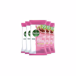 Antibacterial Multipurpose Cleaning Disinfectant Wipes, Pomegranate, Multipack Of 5 X 70, Total 350 Wipes