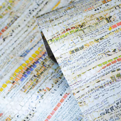 Grey Foil Shredded News Paper Wallpaper Modern Washable Wall Covering