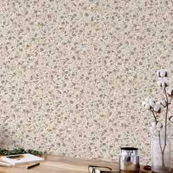 Fine Decor Terrazzo Beige Wallpaper Metallic Effect Textured