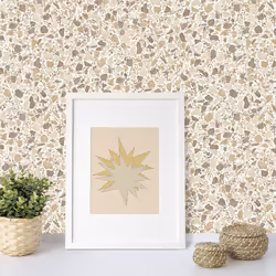 Fine Decor Terrazzo Beige Wallpaper Metallic Effect Textured