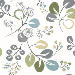 Jonah Leaf Trail Wallpaper Fine Decor - Green/Blue