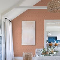 Lars Retro Wave Vinyl Wallpaper Fine Decor - Coral