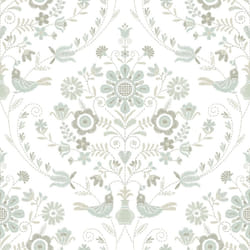 Britt Woodland Damask Vinyl Wallpaper Fine Decor - Neutral