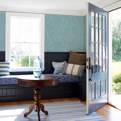 Elin Botanical Vinyl Wallpaper Fine Decor - Sky Blue