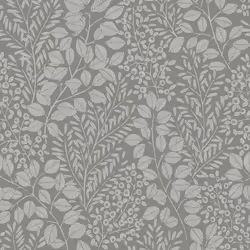 Elin Botanical Vinyl Wallpaper Fine Decor - Charcoal