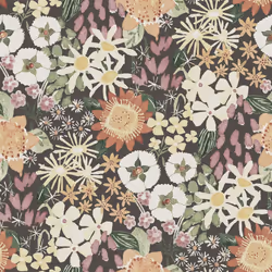 Karina Wildflower Garden Vinyl Wallpaper Fine Decor - Berry